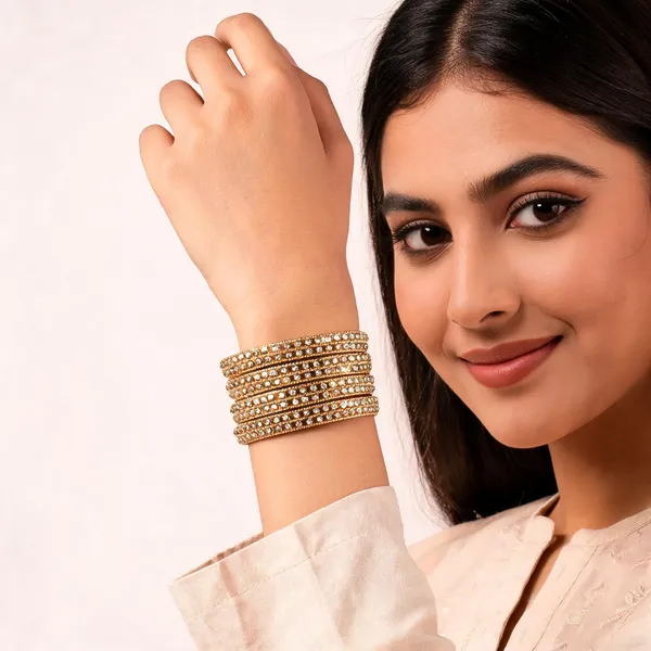 Gold_Metal_Stone_Studded_Slim_Bangle_Set_For_Women