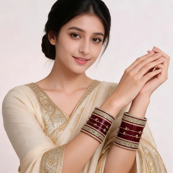 Maroon_Gold_Stone_Studded_Bridal_Chuda_Bangle_Set_For_Women
