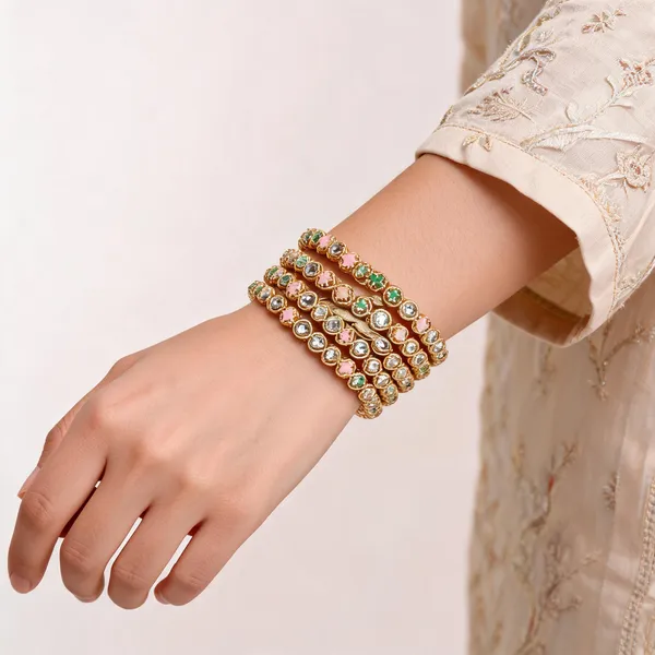 Gold_Metal_Multicolor_Stone_Stacked_Bangle_Set_For_Women