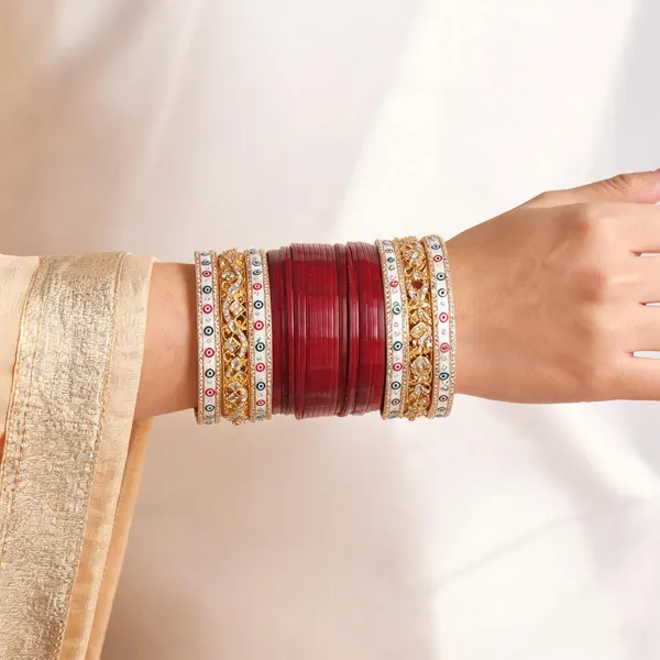 Maroon_Gold_Meenakari_Lacquer_Chuda_Bridal_Bangle_Set_For_Women