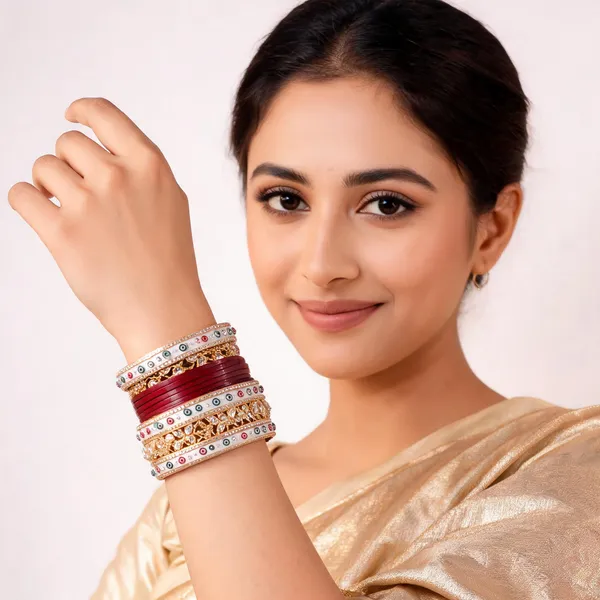 Maroon_Gold_Meenakari_Lacquer_Chuda_Bridal_Bangle_Set_For_Women