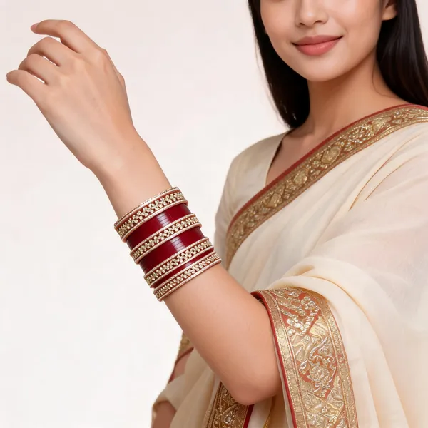 Red_Gold_Lacquer_Floral_Beaded_Bridal_Chuda_Bangle_Set_For_Women