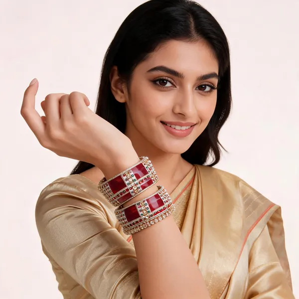 Maroon_Gold_Kundan_Stone_Studded_Bridal_Bangle_Set_For_Women