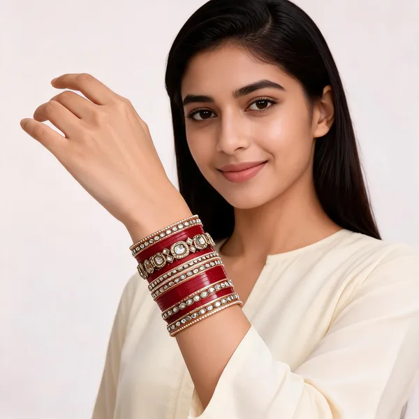 Red_Lac_Kundan_Stone_Studded_Bridal_Bangle_Set_For_Women