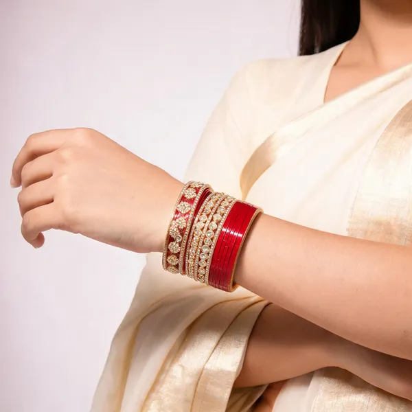 Red_Gold_Stone_Studded_Floral_Bridal_Bangle_Set_For_Women