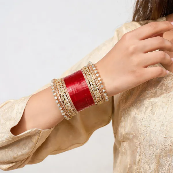 Red_Gold_Toned_Stone_Studded_Kada_Bridal_Bangle_Set_For_Women