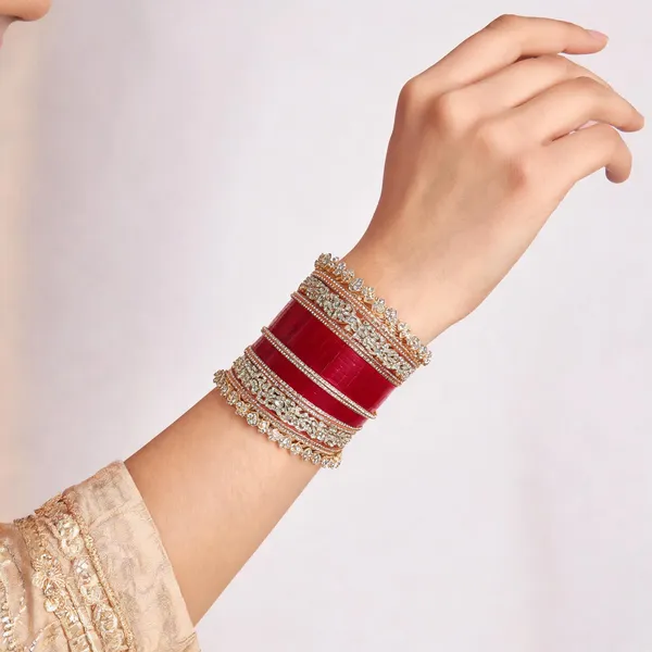 Red_Gold_Stone_Studded_Floral_Bridal_Bangle_Set_For_Women