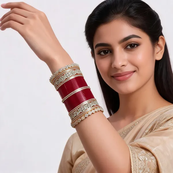 Red_Gold_Stone_Studded_Floral_Bridal_Bangle_Set_For_Women
