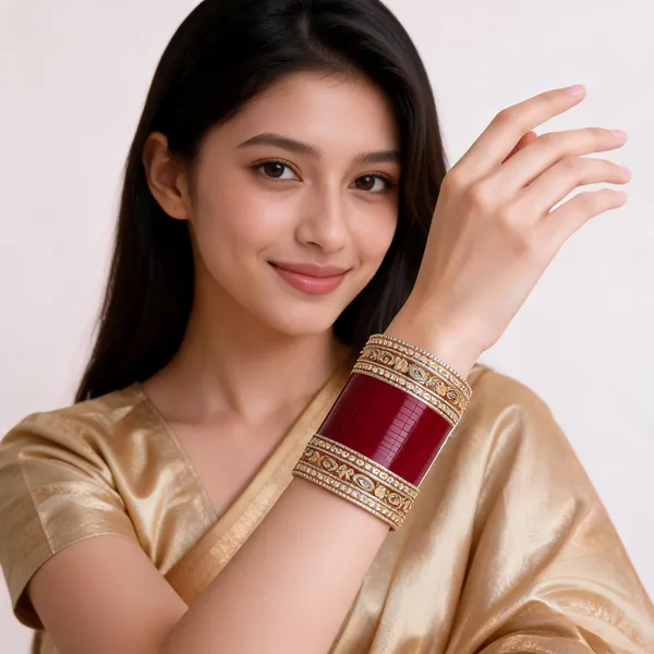 Maroon_Gold_Kundan_Floral_Bridal_Bangle_Set_For_Women