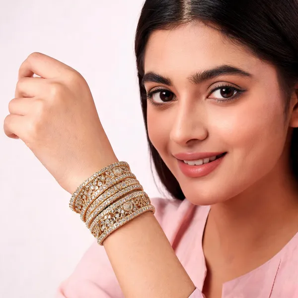 Gold_Metal_Kundan_Floral_Bridal_Bangle_Set_For_Women