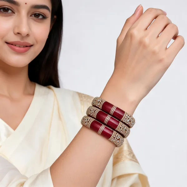 Maroon_Gold_Stone_Studded_Bridal_Chuda_Bangle_Set_For_Women