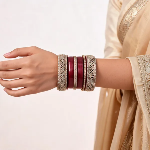 Maroon_Gold_Stone_Studded_Bridal_Chuda_Bangle_Set_For_Women