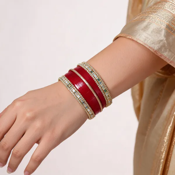 Red_Maroon_Gold_Mirror_Stone_Work_Bridal_Bangle_Set_For_Women