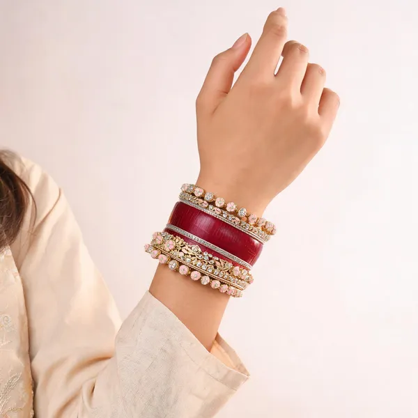 Maroon_Gold_Kundan_Floral_Bridal_Kada_Bangle_Set_For_Women