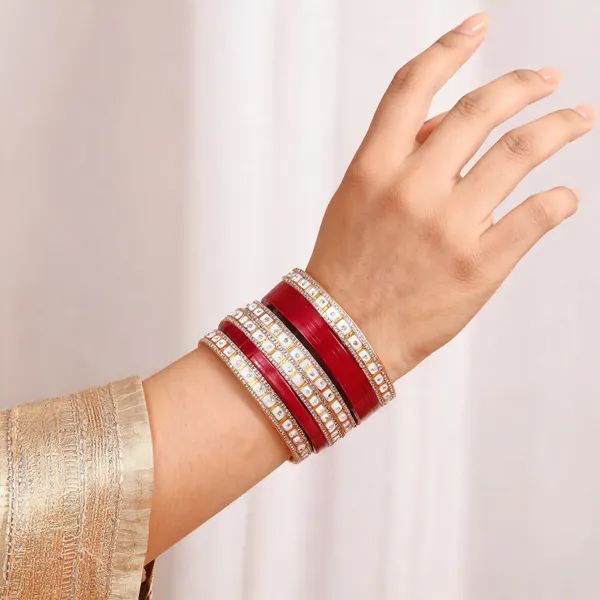 Maroon_Gold_Lacquer_Stone_Studded_Bridal_Bangle_Set_For_Women