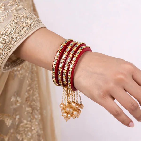 Red_Kundan_Stone_Pearl_Latkan_Bridal_Bangle_Set_For_Women