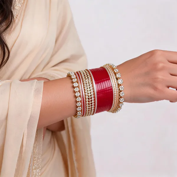 Red_Gold_Stone_Pearl_Studded_Bridal_Chura_Bangle_Set_For_Women