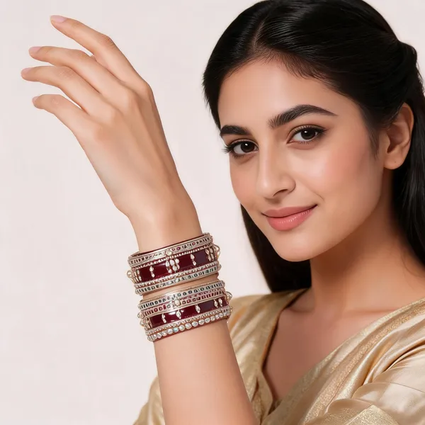 Maroon_Gold_Kundan_Pearl_Beaded_Bridal_Bangle_Set_For_Women