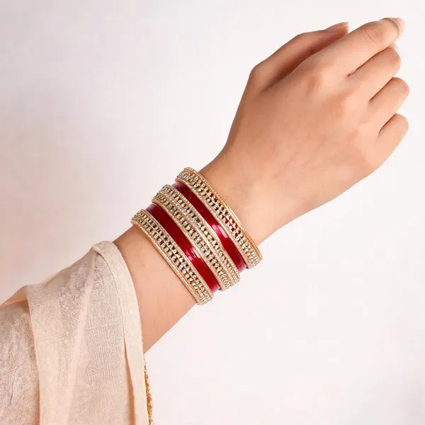 Red_White_Gold_Toned_Stone_Studded_Bridal_Bangle_Set_For_Women