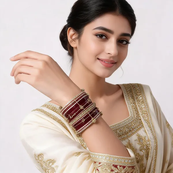 Maroon_Gold_Kundan_Charm_Chain_Chuda_Bridal_Bangle_Set_For_Women