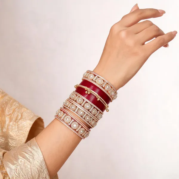 Maroon_Gold_Stone_Studded_Bridal_Chuda_Bangle_Set_For_Women