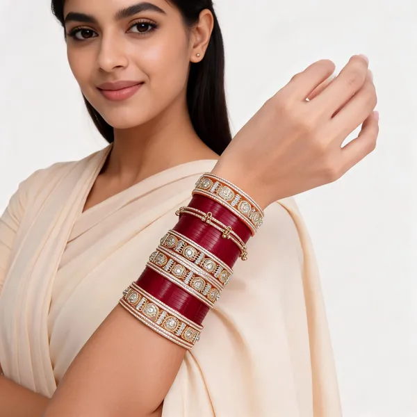 Maroon_Gold_Stone_Studded_Bridal_Chuda_Bangle_Set_For_Women