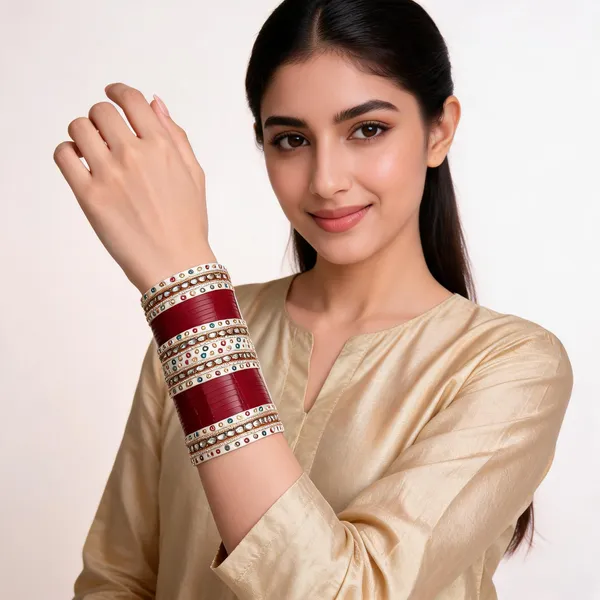 Maroon_White_Kundan_Lacquer_Bridal_Bangle_Set_For_Women