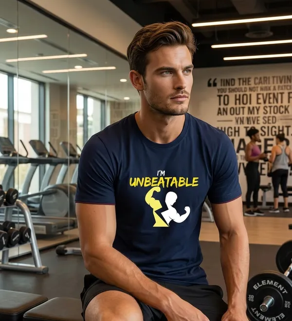 Blue_Pure_Cotton_Relaxed_Fit_Unbeatable_Graphic_T-Shirt_For_Men