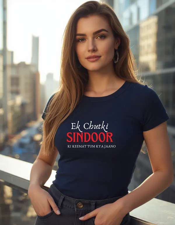 Blue_Pure_Cotton_Relaxed_Fit_Hindi_Quote_Graphic_T-Shirt_For_Women