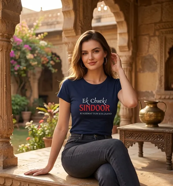 Blue_Pure_Cotton_Relaxed_Fit_Hindi_Quote_Graphic_T-Shirt_For_Women