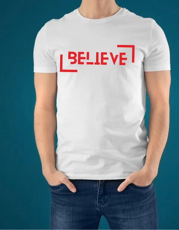 White_Pure_Cotton_Regular_Fit_Believe_Motivational_T-Shirt_For_Men