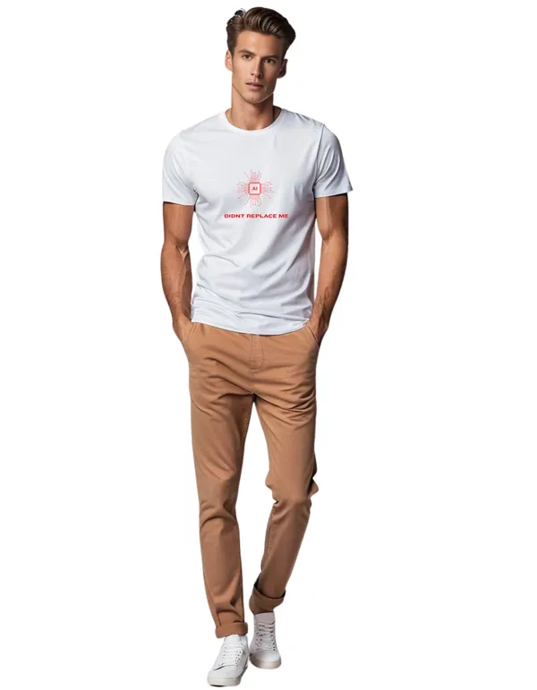 White_Pure_Cotton_Relaxed_Fit_Ai_Chip_Graphic_T-Shirt_For_Men
