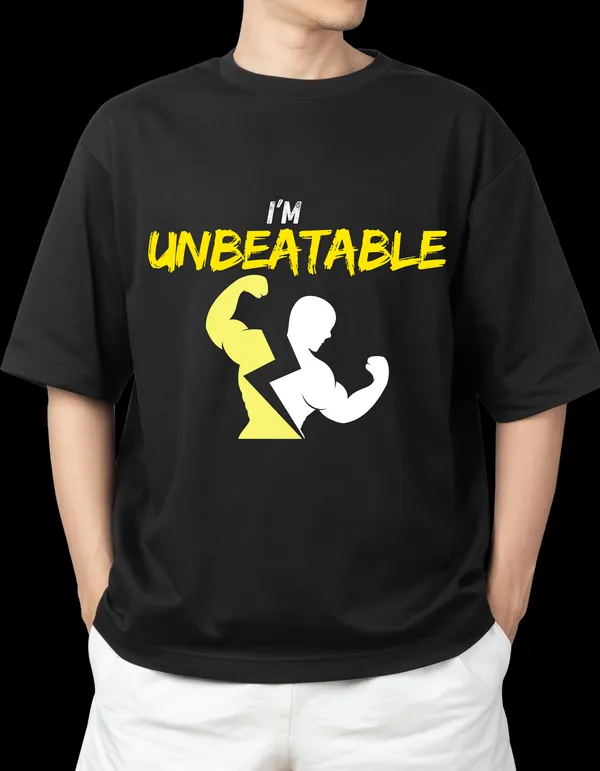 Black_Pure_Cotton_I_am_Unbeatable_Graphic_T-Shirt_For_Men