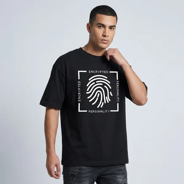 Black_Pure_Cotton__Encrypted_Personality_Graphic_T-Shirt_For_Men