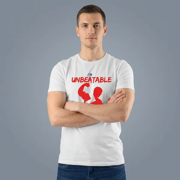 White_Pure_Cotton_Relaxed_Fit_Unbeatable_Graphic_T-Shirt_For_Men