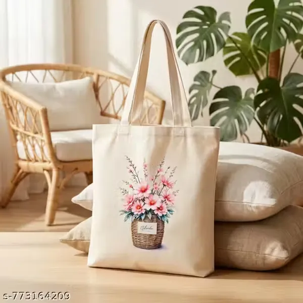 Esycarry_Floral_Printed_Cotton_Canvas_Tote_Bag