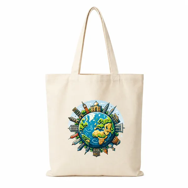 Esycarry_Travel_Theme_Canvas_Tote_Bag_For_Women