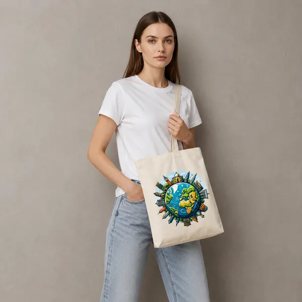 Esycarry_Travel_Theme_Canvas_Tote_Bag_For_Women