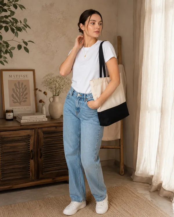 Stylish_Beige_And_Black_Canvas_Tote_Bag_For_Women