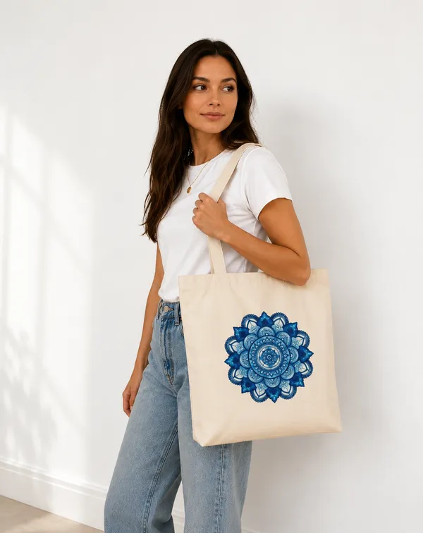 Esycarry_Beige_Women_Dtf_Printed_Tote_Bag