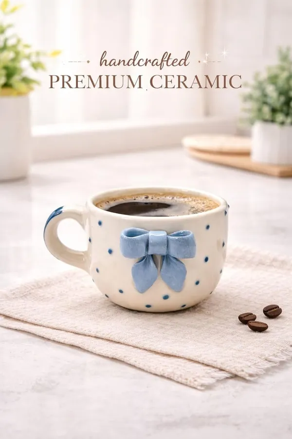 Handmade_Ceramic_Coffee_Mug_With_Blue_Bow_Design_220_Ml_Cute_Aesthetic_Tea_Milk_Mug_Gift_For_Best_Friend_Girls_Women_Cold_Coffee_Green_Tea_Cup_Birthday_Gift_Home_Office_Use