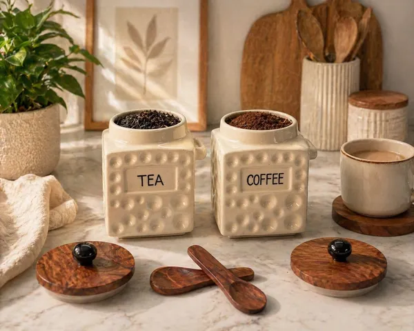 Tea_Coffee_Jar_Set_Of_2_Ceramic_Kitchen_Storage_Containers_With_Airtight_Wooden_Lid_Spoon_Decorative_Countertop_Canisters_For_Tea_Coffee_Dry_Storage_500_Ml