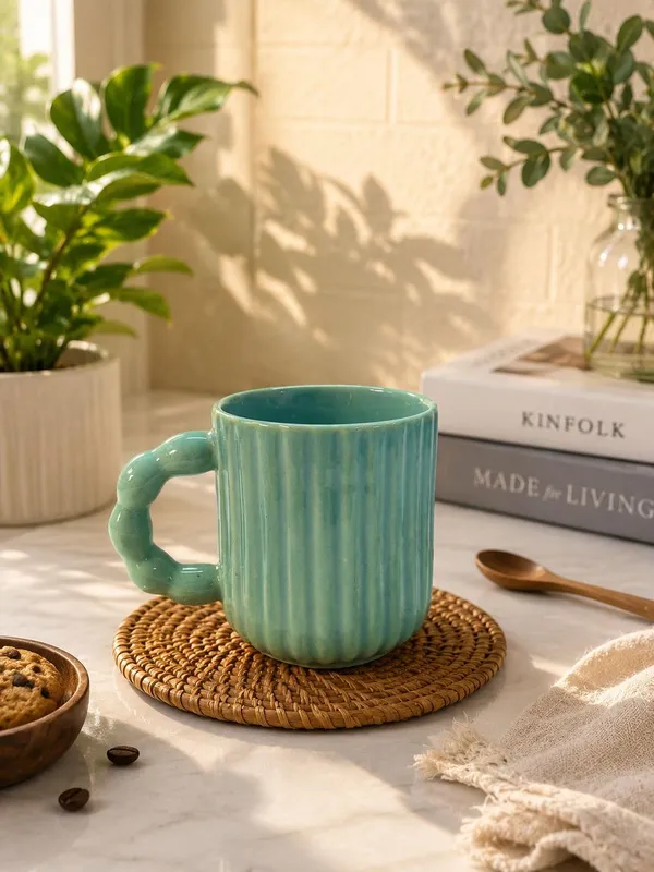 Handmade_Ceramic_Coffee_Mug_350ml_Bubble_Handle_Handpainted_3d_Designer_Cup_For_Tea_Milk_Home_Office_Aqua_Green