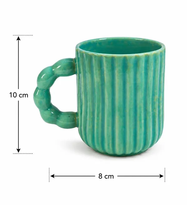 Handmade_Ceramic_Coffee_Mug_350ml_Bubble_Handle_Handpainted_3d_Designer_Cup_For_Tea_Milk_Home_Office_Aqua_Green