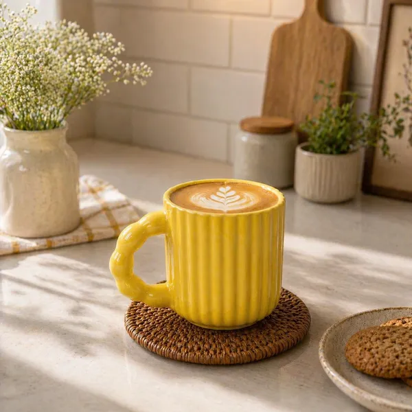Handmade_Ceramic_Coffee_Mug_350ml_Bubble_Handle_Handpainted_3d_Designer_Cup_For_Tea_Milk_Home_Office_Yellow