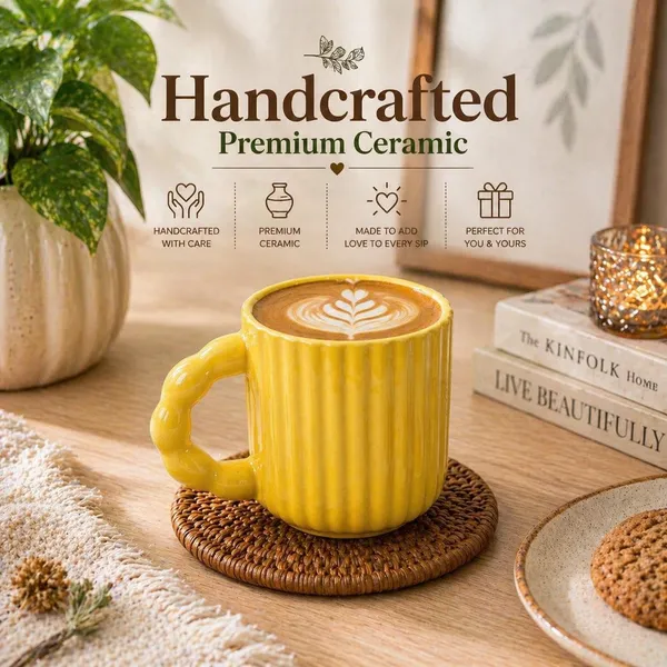 Handmade_Ceramic_Coffee_Mug_350ml_Bubble_Handle_Handpainted_3d_Designer_Cup_For_Tea_Milk_Home_Office_Yellow