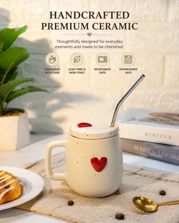 Ceramic_Sipper_Mug_With_Lid_And_Steel_Straw_380ml_Red_Heart_Pastel_With_Handle_For_Tea_Coffee_And_Cold_Drinks