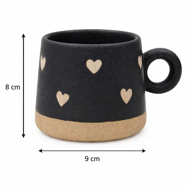 Rustic_Ceramic_Coffee_Mug_300ml_Black_With_Heart_Design_Handmade_For_Home_Office