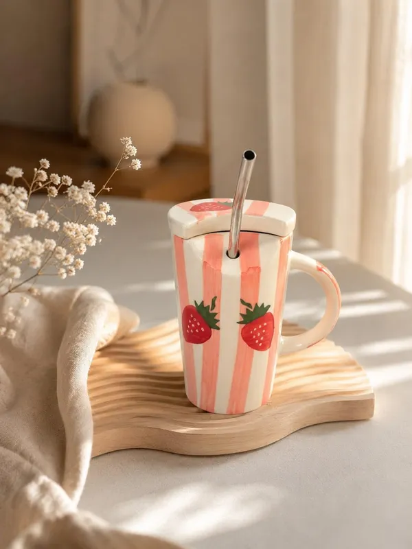 Strawberry_Ceramic_Sipper_Mug_With_Lid_And_Straw