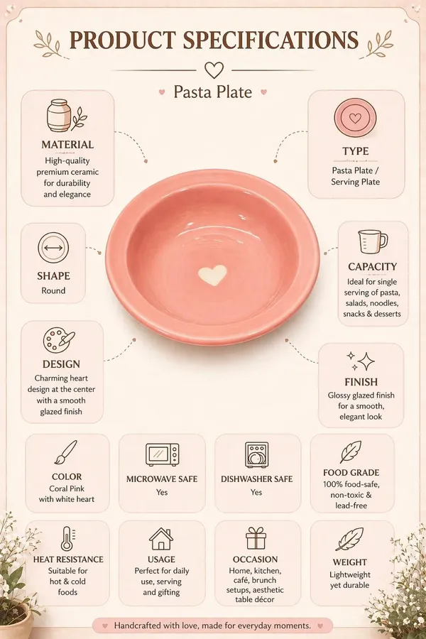 Ceramic_Pink_Heart_Pasta_Plates_Set_of_2
|_Microwave_&_Dishwasher_Safe_Dinner_Plates_|_Deep_Serving_Bowls_for_Snacks_|_Handmade_Glossy_Stoneware_Crockery_|_Cute_Aesthetic_Kitchen_&_Gifting